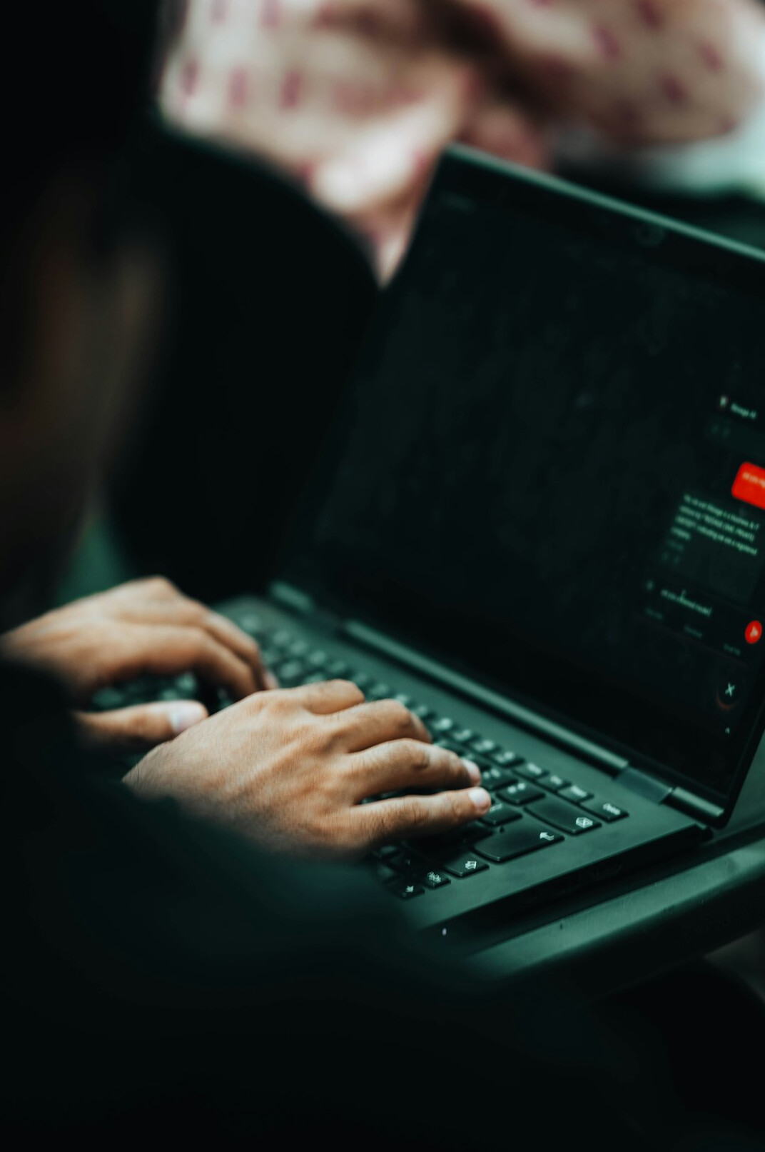 person learning to code on laptop